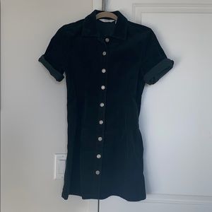& Other Stories Green Corduroy Mini Dress